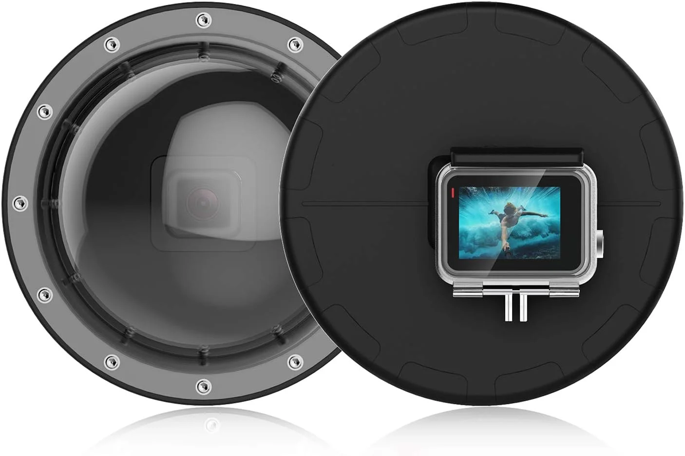محفظه گنبدی Suptig، درگاه گنبدی، گنبد زیرآبی سازگار با GoPro Hero 7 Black Hero 6 Hero 5 Hero 2018، ضد آب تا عمق 30 متر