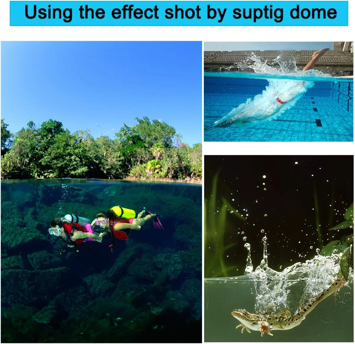 محفظه گنبدی Suptig، درگاه گنبدی، گنبد زیرآبی سازگار با GoPro Hero 7 Black Hero 6 Hero 5 Hero 2018، ضد آب تا عمق 30 متر