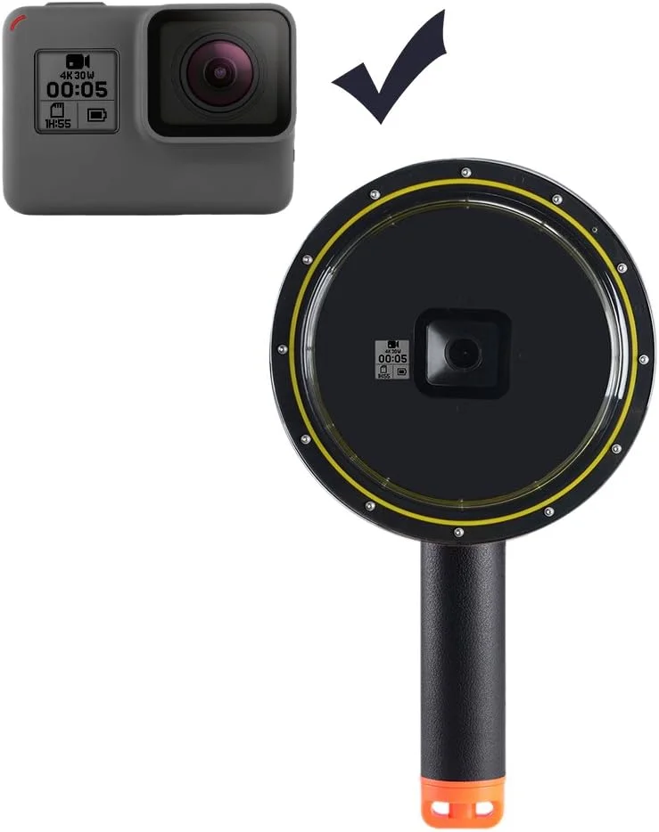 لنز پورت دومی Suptig سازگار با GoPro Hero 7 Black Hero 6 Black Hero 5 به همراه محفظه ضد آب و میله شناور دستی برای غواصی و عکاسی زیر آب
