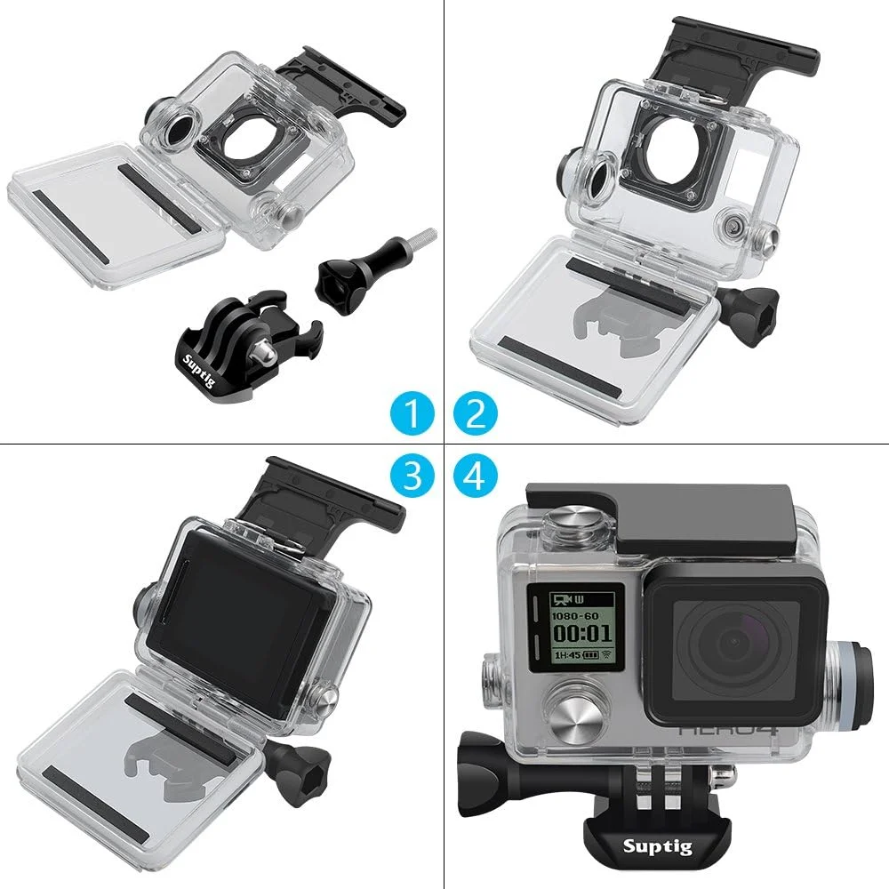 محفظه ضد آب شارژی Suptig برای دوربین های اکشن GoPro Hero 4 Hero 3+ Hero 3 برای شارژ زیر آب تا عمق 40 متر محفظه ضد آب شارژی Suptig برای دوربین های اکشن GoPro Hero 4 Hero 3+ Hero 3 برای شارژ زیر آب تا عمق 40 متر