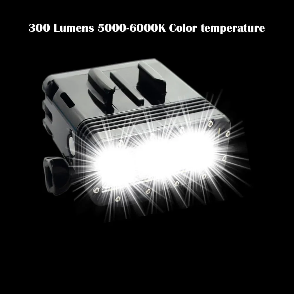 چراغ غواصی ضد آب Suptig با نور LED و باتری دوگانه، سازگار با دوربین های اکشن GoPro Hero 8 Hero 7 Hero 6 Hero 5 Hero 4 و سایر دوربین های اکشن، ضد آب تا عمق 45 متر
