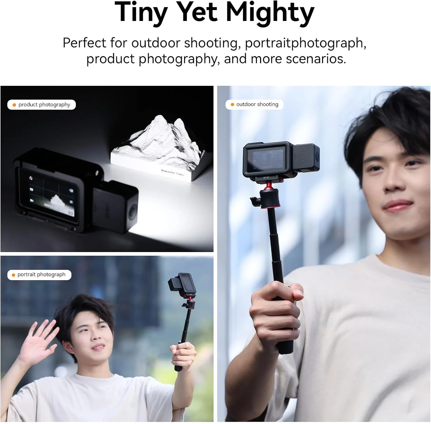 نور ولاگینگ ULANZI LM18، نور LED کوچک دوربین اکشن برای DJI Osmo 3/4/5، مانت سه پایه دوربین با صفحه رهاسازی سریع ULANZI FALCAM F22 برای Insta360 ONE RS، ONE X/X2/X3/Go 3/Ace Pro