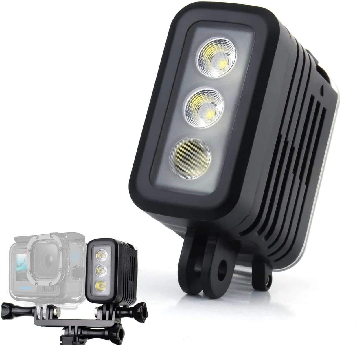 چراغ غواصی نور زیر آب GEPULY - 450LM قدرت بالا 3 حالت کم نور شونده 164FT چراغ شب پر نور LED ضد آب برای GoPro Hero 13 12 11 10 9 8 7 6 5 4 3+ 3 DJI OSMO Action 3 4 5 Pro AKASO