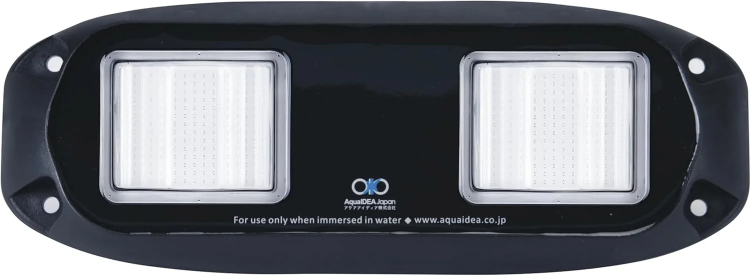 چراغ زیرآبی ترانسوم مدل JB40 ساخت ژاپن، با فناوری COB LED، ولتاژ 9-32 ولت، استاندارد IP68، نصب آسان، +4500 لومن (بدنه مشکی، رنگ LED سفید سرد)