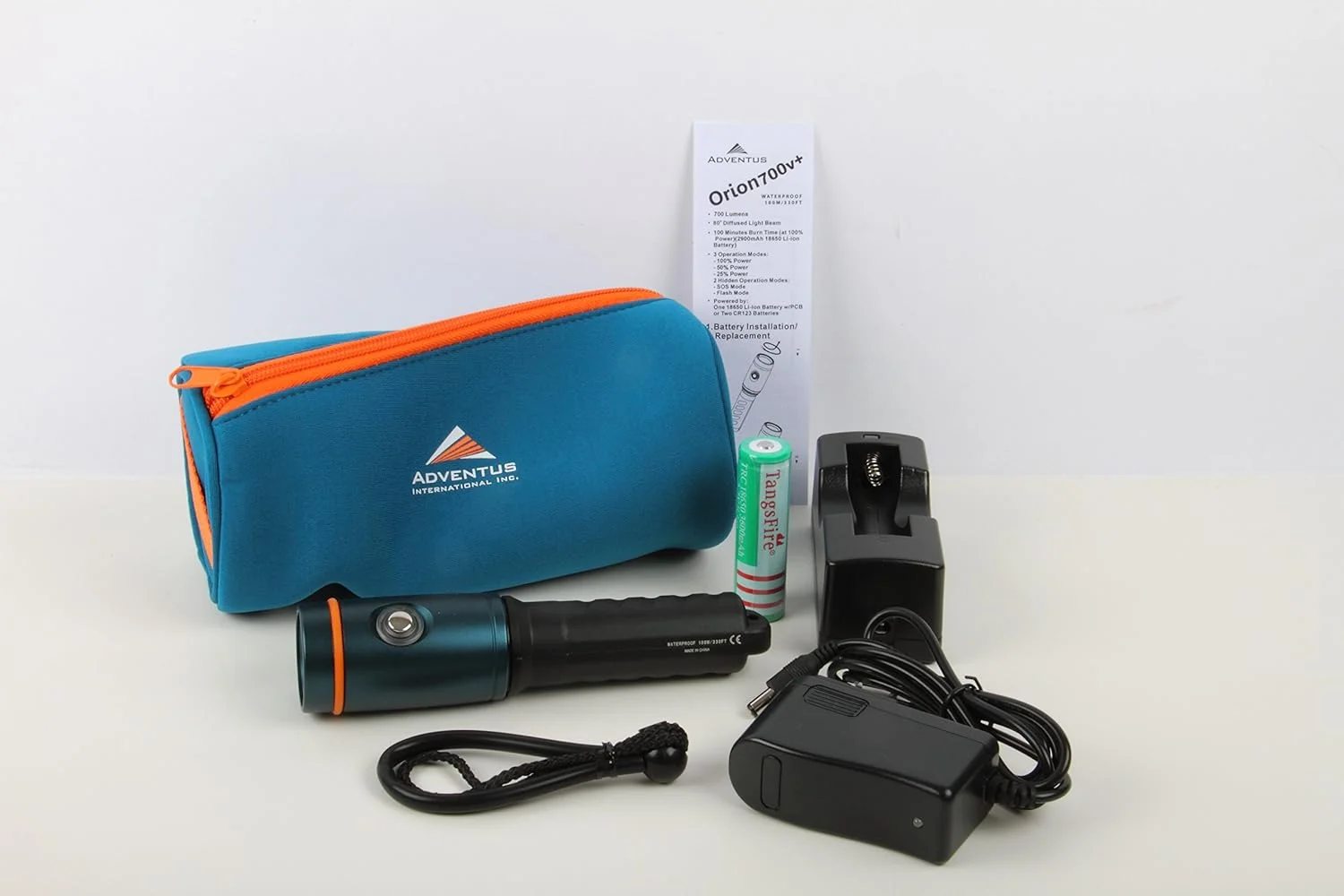 چراغ غواصی ADEPTUS Adventus Light Orion 700+ به همراه سینی BTS (مناسب برای GoPro، Intova یا Sonny)