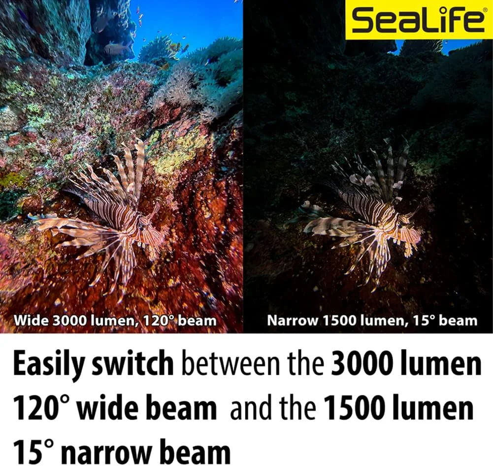 چراغ LED زیرآبی Sea Dragon 3000SF Pro Dual Beam Compact مناسب غواصی، عکاسی و فیلمبرداری (فقط سر چراغ)