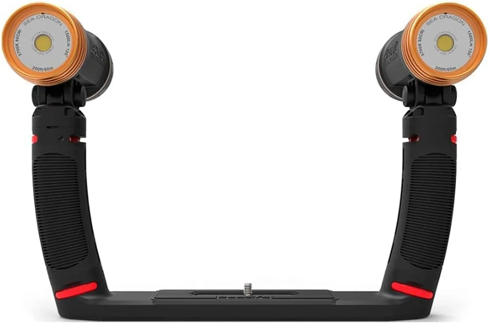 ست چراغ غواصی سی لایف Sea Dragon Duo 3000F (شامل 2 عدد چراغ 1500، 2 عدد دستگیره، سینی دوتایی، کیف SL944)