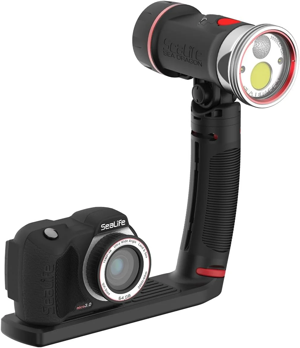 مجموعه دوگانه پرتو SEALIFE Micro 3.0 Pro با نور عکس و فیلم Sea Dragon 3000SF Pro Dual Beam 3000 COB LED و دوربین زیرآبی Micro 3.0
