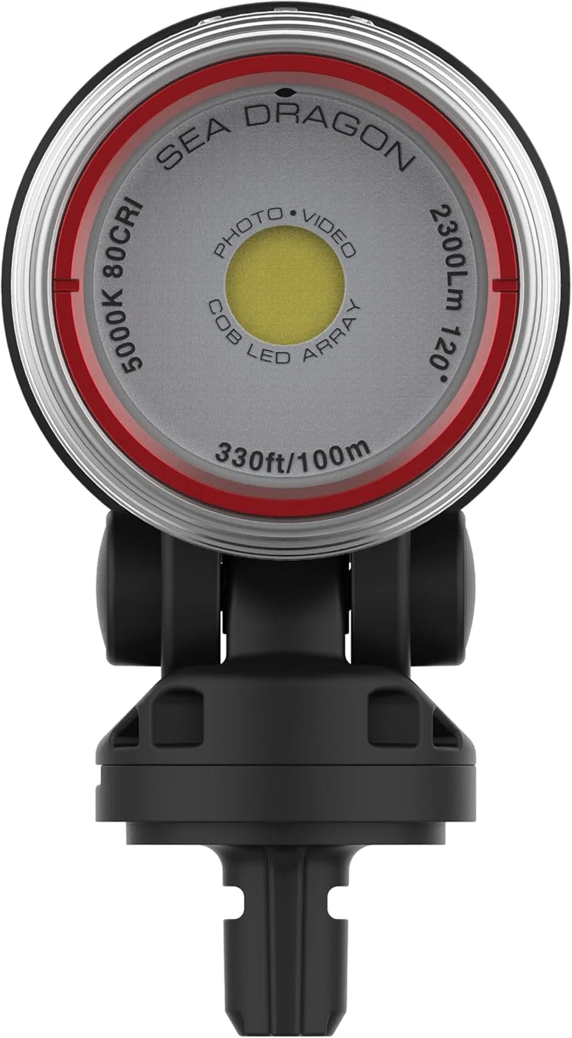 چراغ عکس و فیلمبرداری زیر آب SeaLife Sea Dragon 2300F، نور روشن و رنگارنگ برای فیلم و عکس، برای غواصی و شنا با دوربین های اکشن و کامپکت (فقط سر چراغ)