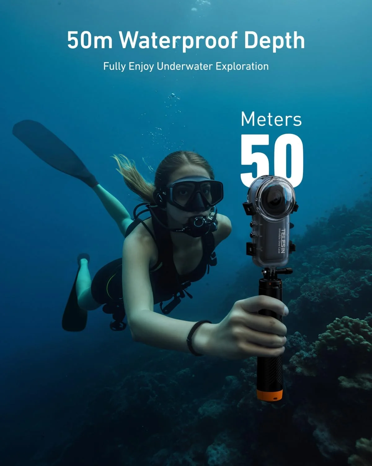 محفظه ضد آب نامرئی دوربین TELESIN Insta 360 X4، مناسب غواصی تا عمق 50 متری، محافظ زیر آب با لوازم جانبی براکت برای Insta 360 X4 محفظه ضد آب نامرئی دوربین TELESIN Insta 360 X4، مناسب غواصی تا عمق 50 متری، محافظ زیر آب با لوازم جانبی براکت برای Insta 360 X4