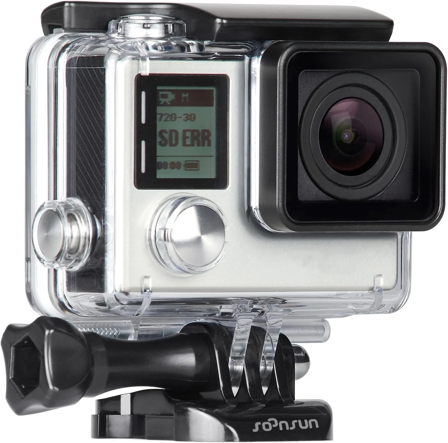 محفظه محافظ ضد آب استاندارد SOONSUN برای دوربین های GoPro Hero 3/3+/4 Black Silver - مناسب برای عکاسی در عمق 40 متری