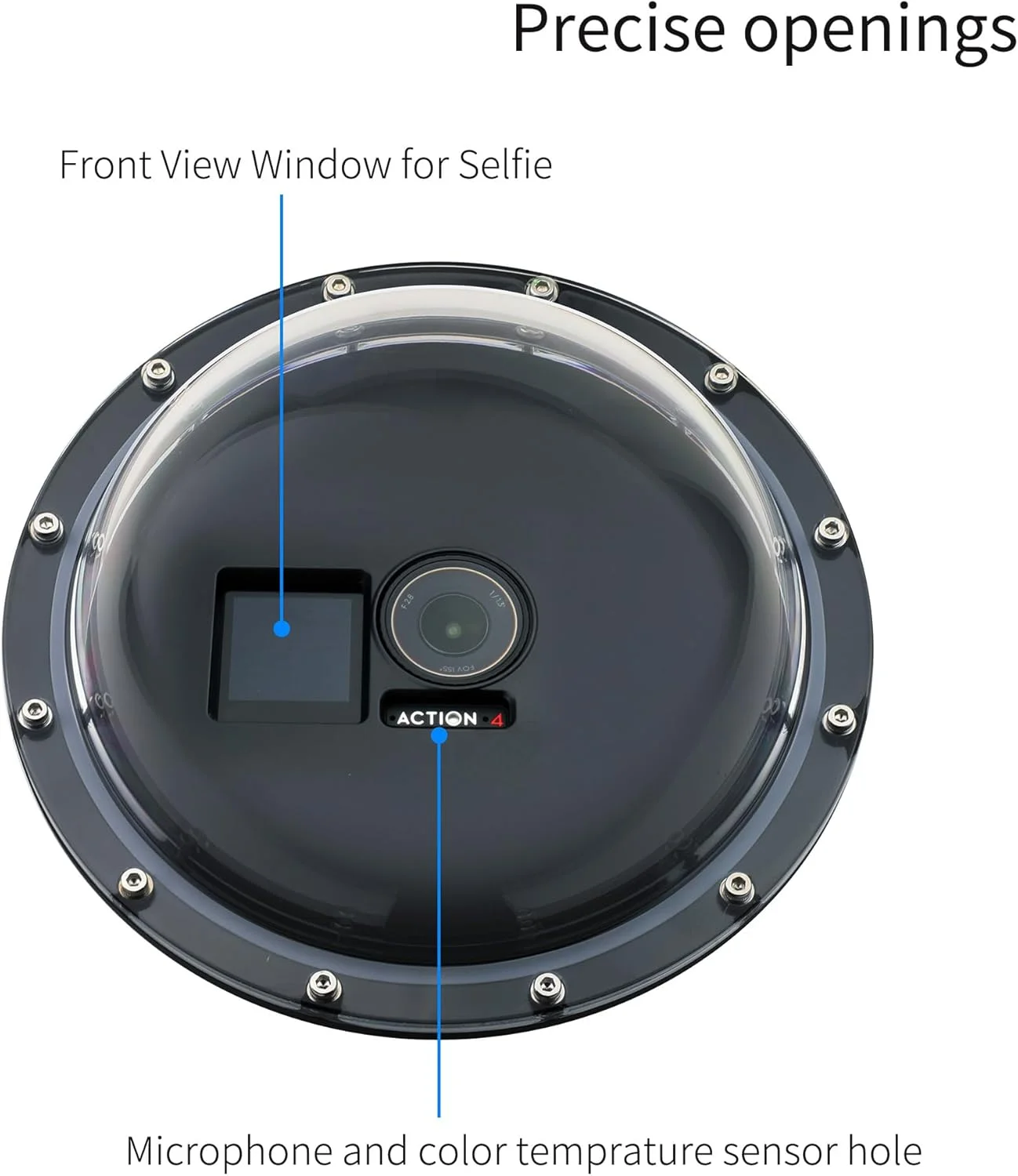 پورت گنبدی زیر آب SOONSUN برای دوربین DJI Osmo Action 3/4/5، لنز پورت گنبدی غواصی و اسنورکلینگ زیر آب تا عمق 45 متر با محفظه ضد آب و دسته شناور برای دوربین DJI Osmo Action 3 4 5