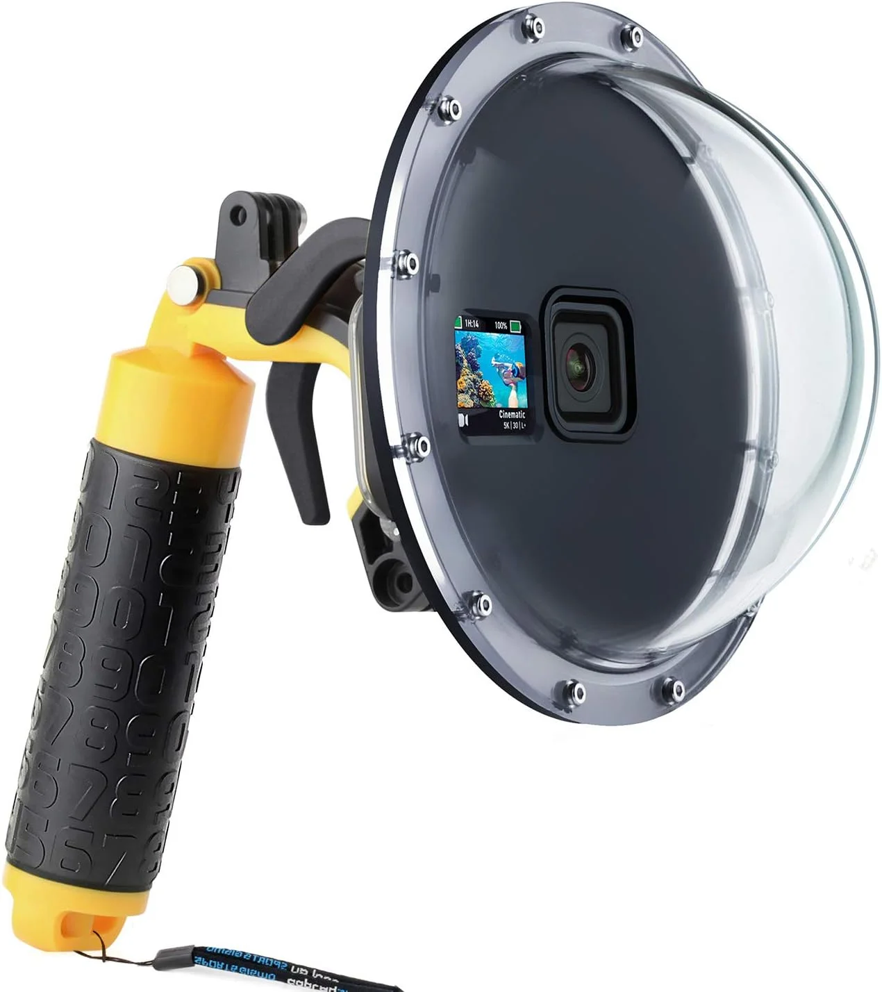 درگاه گنبدی SOONSUN برای GoPro Hero 13/12/11/10/9 Black، لنز گنبدی ضد آب 147 فوتی زیر آب با محفظه ضد آب، دسته شناور، ماشه برای عکاسی زیر آب