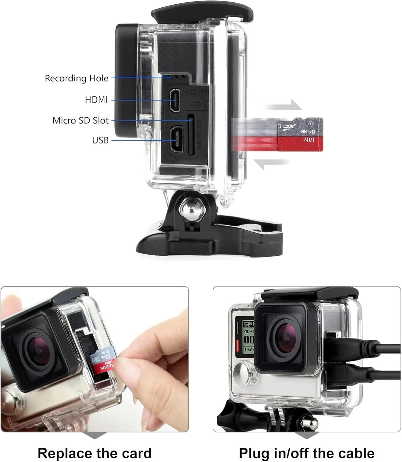 محفظه اسکلتی باز از بغل SOONSUN برای دوربین های GoPro Hero 3/3+/4 مشکی نقره ای – شارژ و لمس صفحه LCD بدون برداشتن محفظه محافظ محفظه اسکلتی باز از بغل SOONSUN برای دوربین های GoPro Hero 3/3+/4 مشکی نقره ای – شارژ و لمس صفحه LCD بدون برداشتن محفظه محافظ
