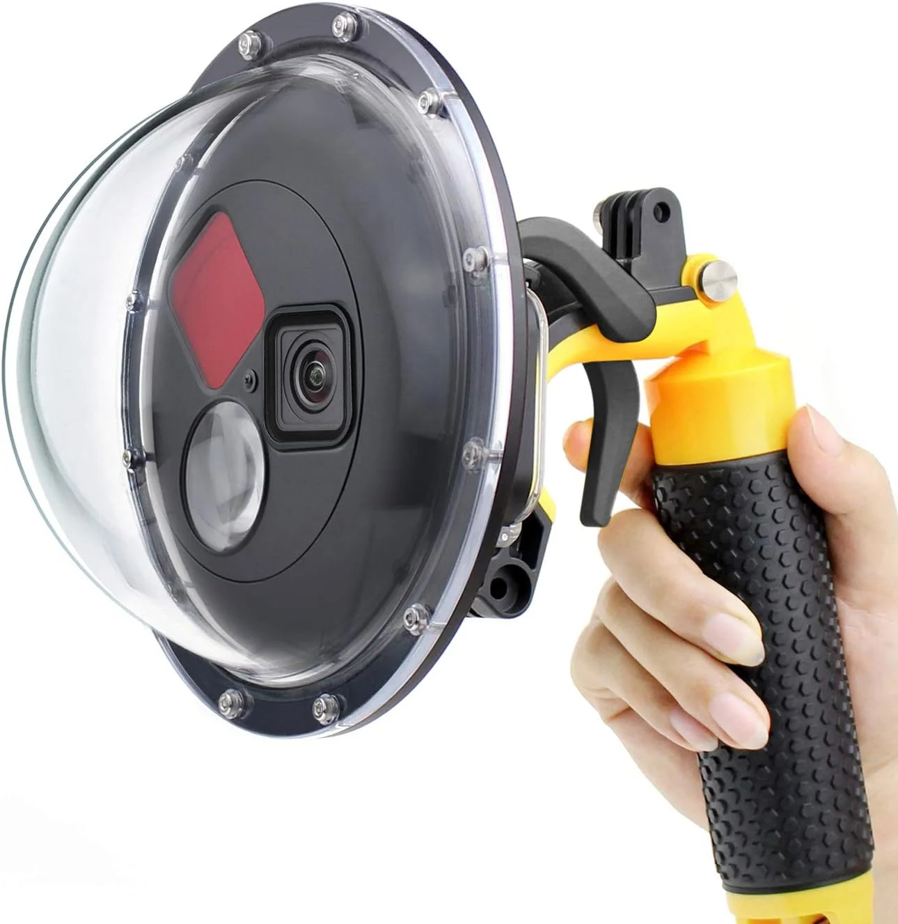 پورت Dome جیپولی برای GoPro Hero 13 12 11 10 9 Black، لنز پورت Dome با محفظه ضد آب، تریگر، دسته شناور، فیلتر قرمز قابل تعویض داخلی و فیلتر ماکرو 10x