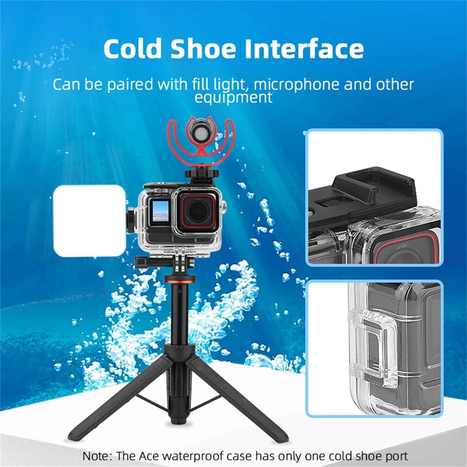 محفظه ضد آب 60 متری مناسب برای Insta360 Ace Pro، کاور محافظ زیر آب با لوازم جانبی برای دوربین اکشن Ace Pro محفظه ضد آب 60 متری مناسب برای Insta360 Ace Pro، کاور محافظ زیر آب با لوازم جانبی برای دوربین اکشن Ace Pro