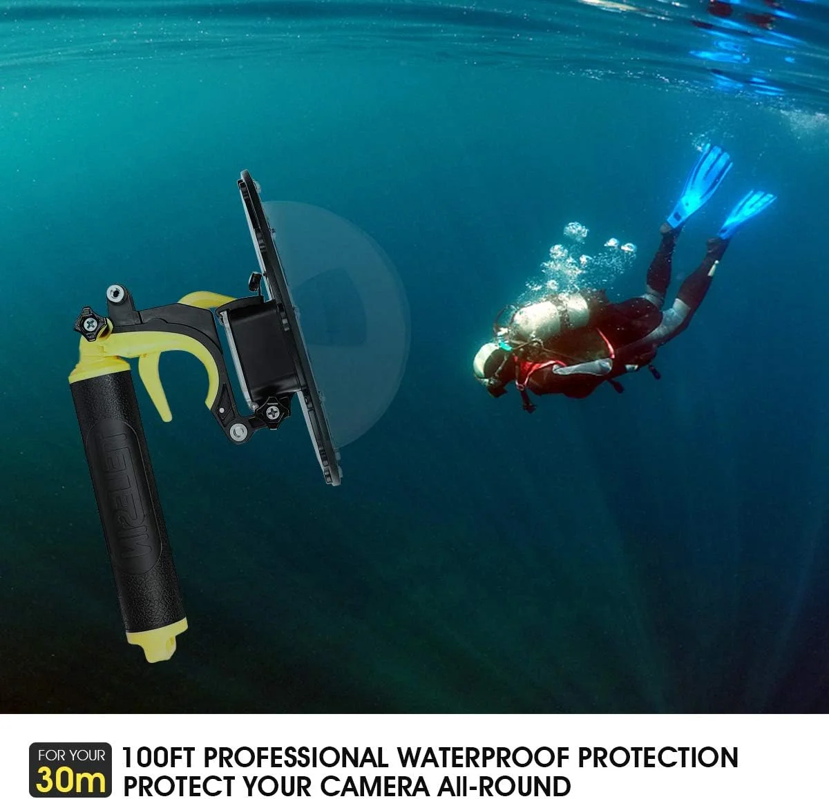 پورت دام برای دوربین های GoPro Hero 7 6 5 Black، پورت دام دوربین غواصی زیر آب با محفظه ضد آب، دسته شناور و ضد آب 30 متری برای لوازم جانبی Go Pro