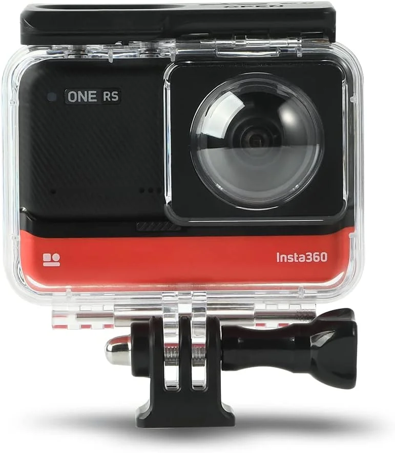 محفظه ضد آب پانوراما با لنز دوگانه برای Insta360 ONE RS 360°، محفظه محافظ غواصی زیر آب 30 متری با لوازم جانبی براکت نصب