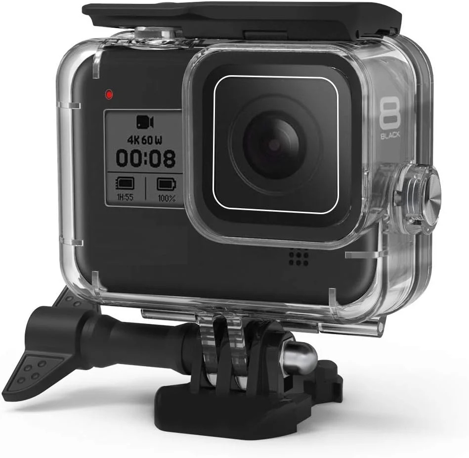محفظه محافظ ضد آب برای دوربین ورزشی Gopro Hero 8 Black، مناسب غواصی تا عمق 60 متر، دارای استاندارد IP68 محفظه محافظ ضد آب برای دوربین ورزشی Gopro Hero 8 Black، مناسب غواصی تا عمق 60 متر، دارای استاندارد IP68
