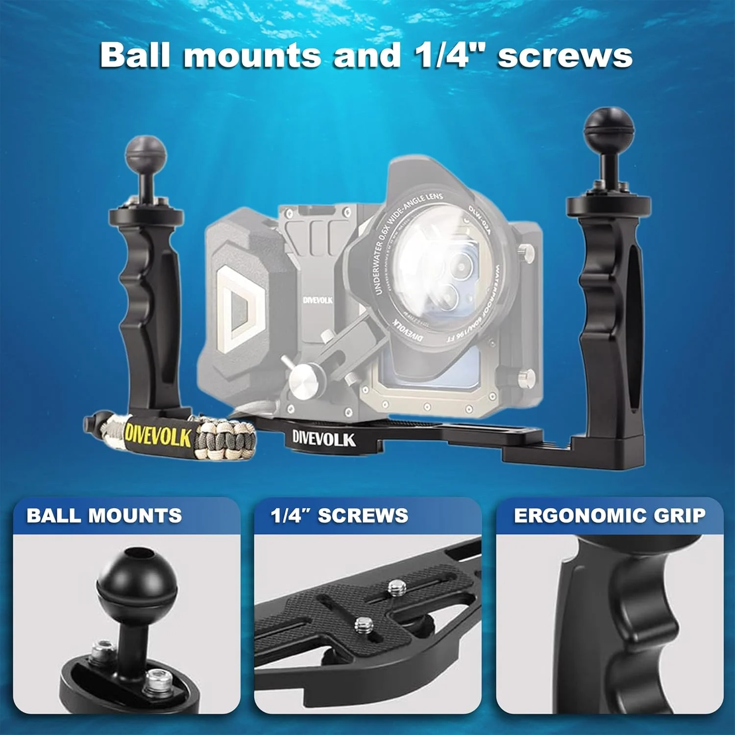 نگهدارنده دو دسته ای DIVEVOLK برای محفظه SeaTouch 4 MAX نگهدارنده دو دسته ای DIVEVOLK برای محفظه SeaTouch 4 MAX