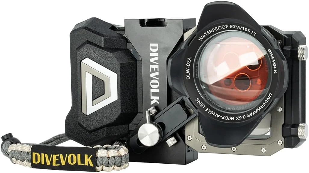 کیت DIVEVOLK SeaTouch 4 MAX با لنز واید 0.6X برای آیفون 12/12 Pro/12 Pro max/13/13 Pro/13 pro max/14/14 PLUS/14 PRO/14 PRO MAX