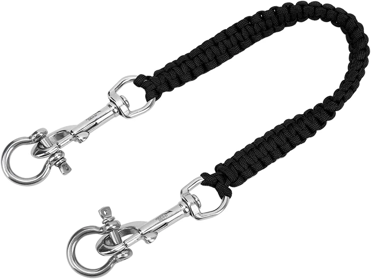 بند دوربین جمع شونده، طناب دوربین غواصی، بند حمل محفظه دوربین برای گیره های غواصی (مشکی)