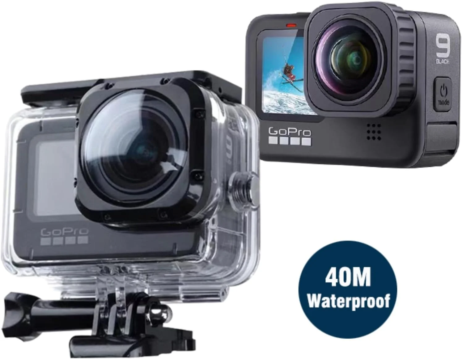 محفظه ضد آب با لنز بزرگ و زاویه دید گسترده، مناسب برای غواصی تا عمق 40 متر، محافظ دوربین های اکشن گو پرو هیرو 12، 11، 10 و 9