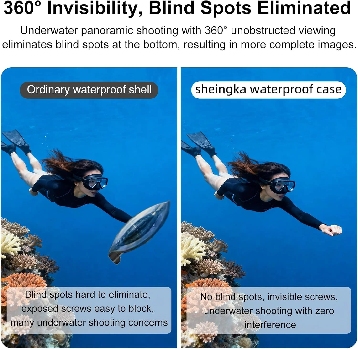 محفظه ضد آب برای DJI Osmo 360، پشتیبانی از غواصی عمیق تا عمق 50 متر