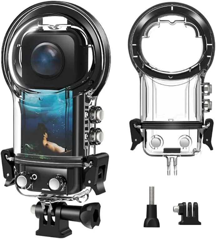 محفظه ضد آب برای Insta360 X5، قاب محافظ غواصی 50 متری زیر آب با لوازم جانبی آداپتور نصب براکت