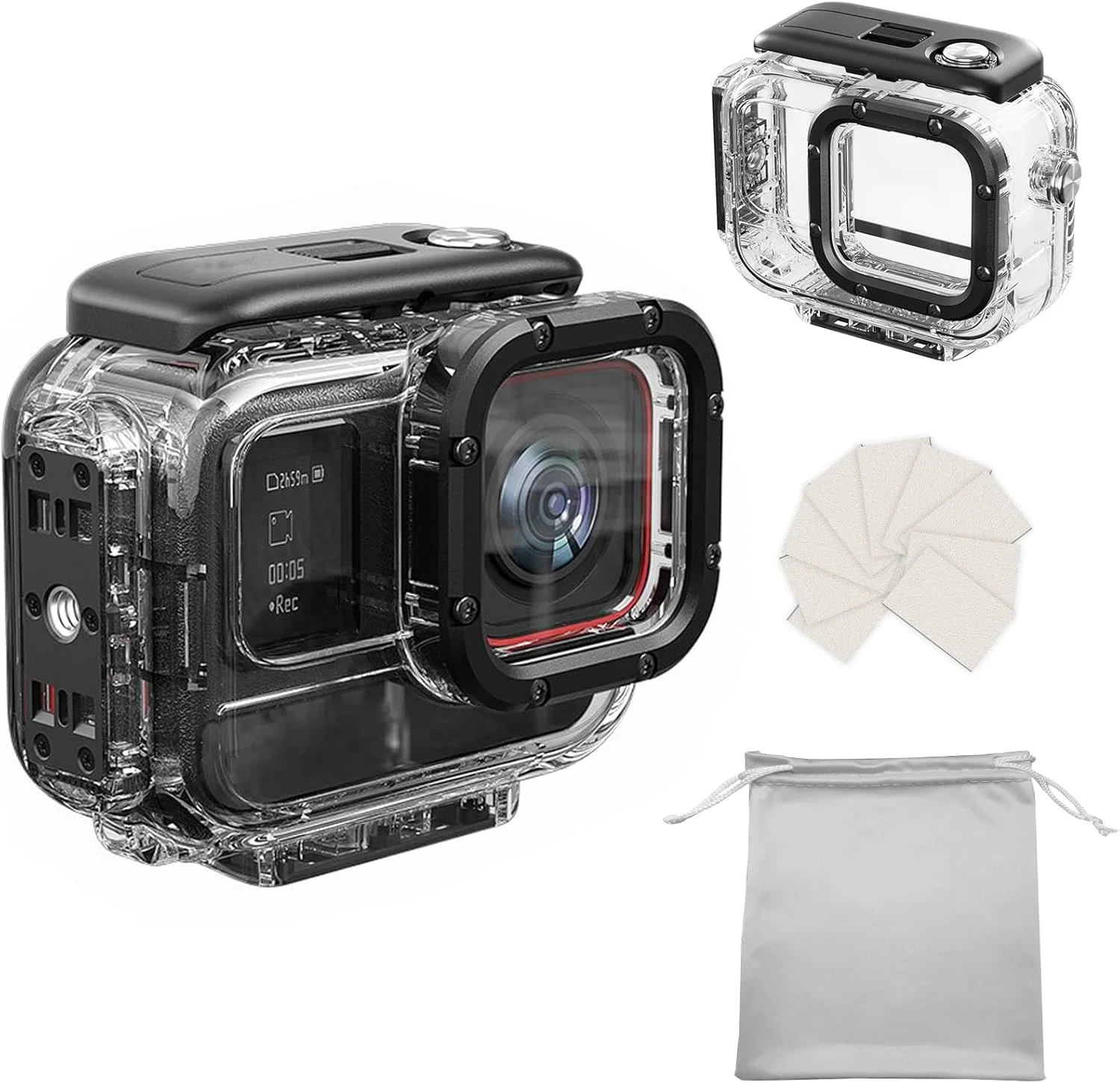محفظه ضد آب، محافظ زیر آب برای دوربین اکشن اینستا 360 Ace Pro، پوشش محافظ غواصی 60 متری محفظه ضد آب، محافظ زیر آب برای دوربین اکشن اینستا 360 Ace Pro، پوشش محافظ غواصی 60 متری