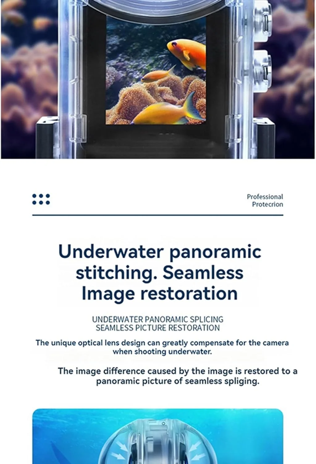 محفظه ضد آب نامرئی مناسب برای Insta360 X4، محافظت از دوربین در عکاسی زیر آب تا عمق 50 متر