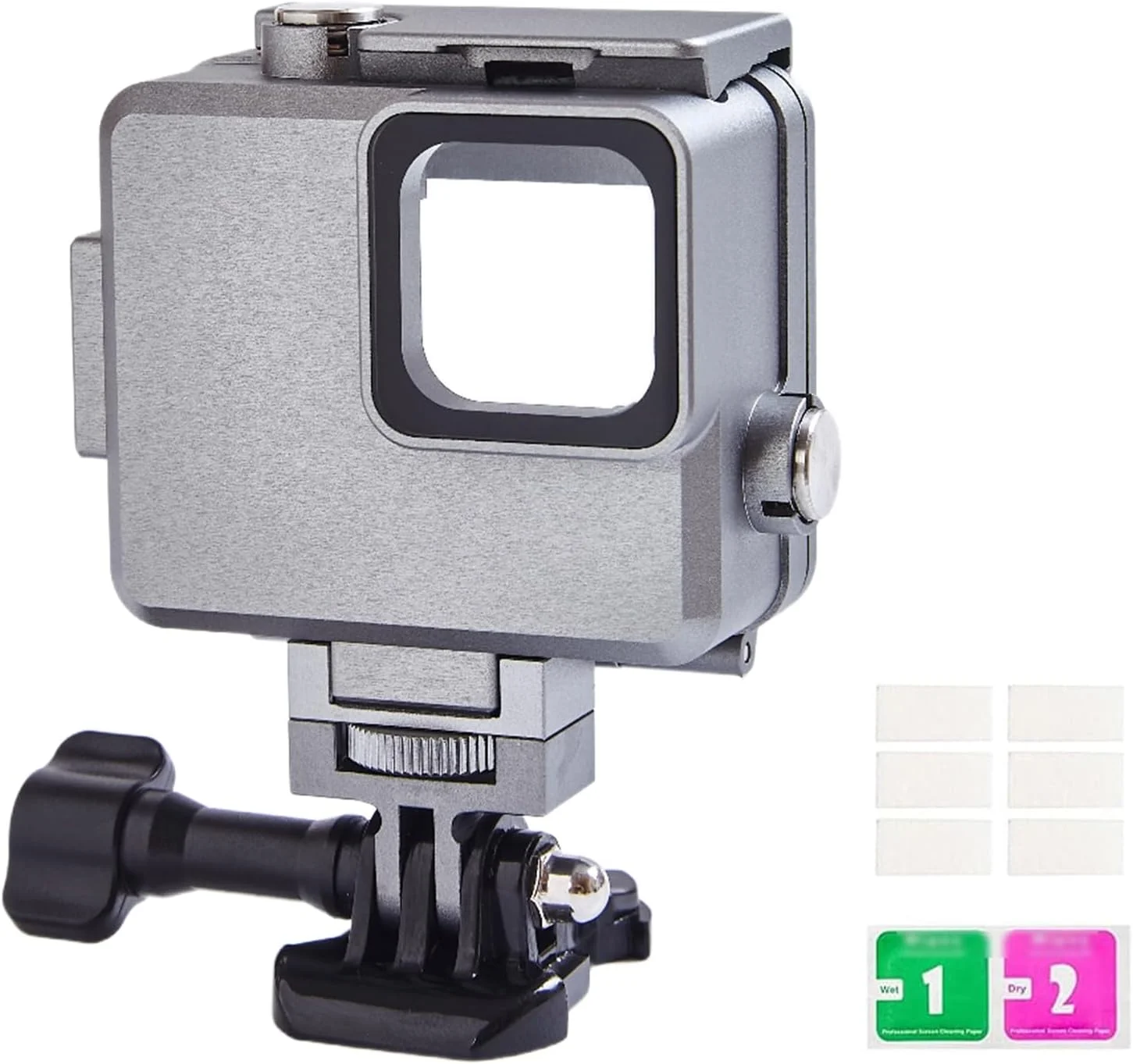 محفظه ضد آب آلیاژ آلومینیوم 80 متری برای دوربین گو پرو هیرو 4K به همراه لوازم جانبی