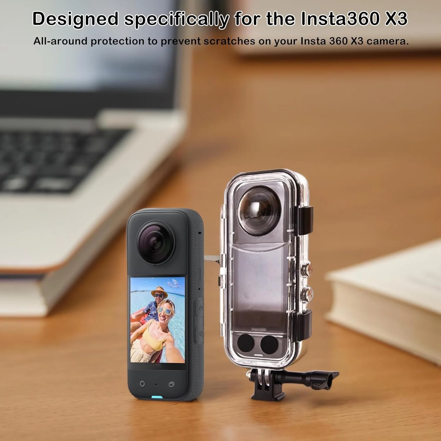 محفظه ضد آب 40 متری فقط برای Insta360 X3، محافظ زیر آب برای دوربین اکشن Insta360 X3 به همراه لوازم جانبی براکت