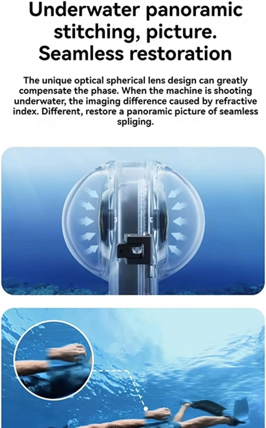 محفظه ضد آب 50 متری سازگار با دوربین اکشن اینستا360 X4 به همراه لوازم جانبی پایه، محفظه عکاسی زیر آب 164FT برای محفظه غواصی اینستا 360 X4
