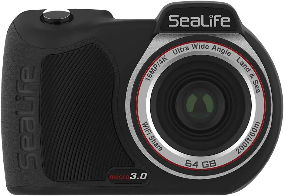 دوربین زیرآبی SeaLife Micro 3.0 با حافظه 64 گیگابایت، 16 مگاپیکسل و کیفیت 4K برای عکاسی و فیلمبرداری زیر آب، تنظیم آسان، انتقال بی سیم; شامل کیف و بند مچی