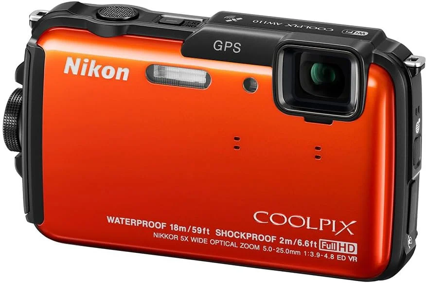 دوربین دیجیتال نیکون COOLPIX AW110 با Wi-Fi، ضد آب و GPS (نارنجی) (مدل قدیمی)