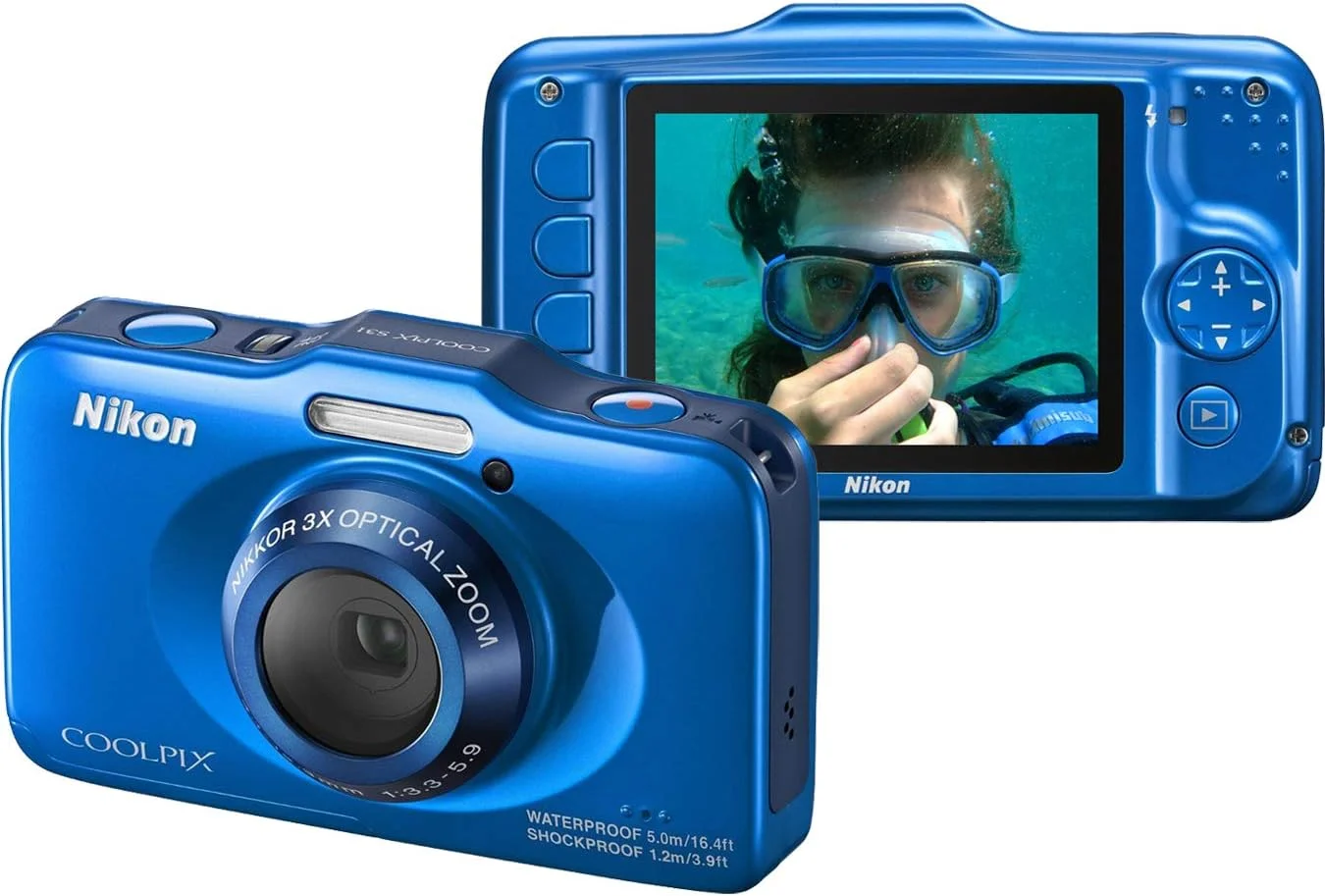 دوربین دیجیتال نیکون COOLPIX S31 با کیفیت 10.1 مگاپیکسل و فیلمبرداری HD 720p (آبی) (مدل قدیمی)