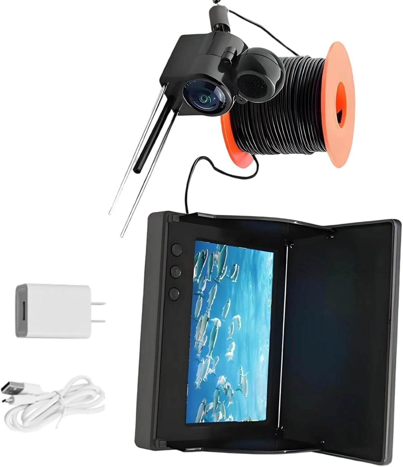 دوربین ماهیگیری، دوربین زیر آب با صفحه نمایش بزرگ 5 اینچی و دید در شب برای دریاچه با زاویه دید گسترده 195 درجه