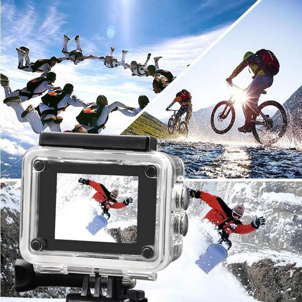 دوربین ورزشی 4K با کیفیت 20 مگاپیکسل، WiFi، ضدآب تا عمق 30 متر، مناسب برای ولاگ، دارای زاویه دید فوق عریض 170 درجه، کنترل از راه دور 2.4G، ضد لرزش، صفحه نمایش LCD 2.0 اینچی به همراه کیت لوازم جانبی دوربین ورزشی 4K با کیفیت 20 مگاپیکسل، WiFi، ضدآب تا عمق 30 متر، مناسب برای ولاگ، دارای زاویه دید فوق عریض 170 درجه، کنترل از راه دور 2.4G، ضد لرزش، صفحه نمایش LCD 2.0 اینچی به همراه کیت لوازم جانبی