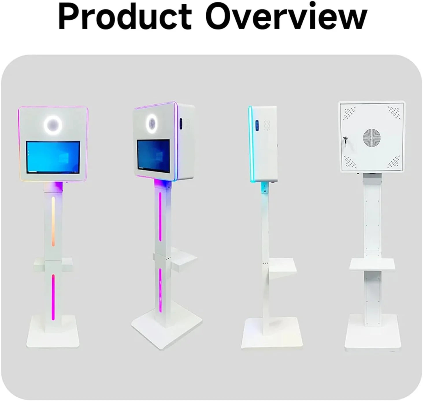 دستگاه عکاسی فوری 15.6 اینچی با صفحه لمسی، دستگاه سلفی قابل حمل، کیوسک آینه ای دوربین با جعبه پرواز، مناسب برای جشن عروسی و مهمانی