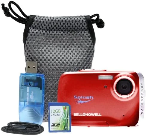 دوربین دیجیتال ضد آب 12 مگاپیکسلی بل اند هاول مدل WP5-R Splash WP5 به همراه کارت حافظه 2 گیگابایتی (قرمز)