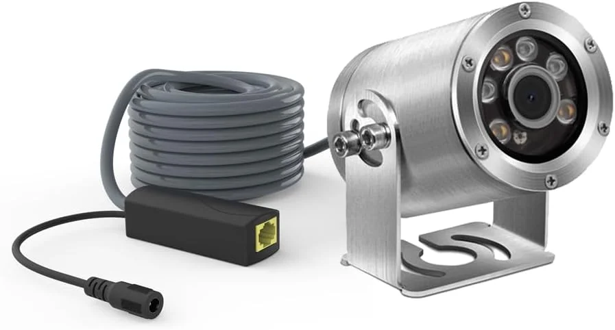 دوربین زیرآبی ارتقا یافته بارلوس با لنز فوکوس قابل تنظیم 5 مگاپیکسل و ویدئو Full HD POE برای حوضچه کوی با کابل 32 فوتی