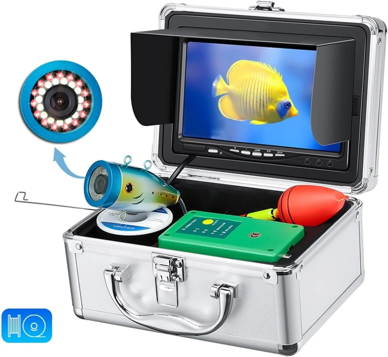 دوربین زیر آب، تجهیزات ماهیگیری زیر آب 20M/40M با صفحه نمایش 7 اینچی TFT، ردیاب ماهی قابل حمل 1000TVL ضد آب برای یافتن ماهی های بزرگ