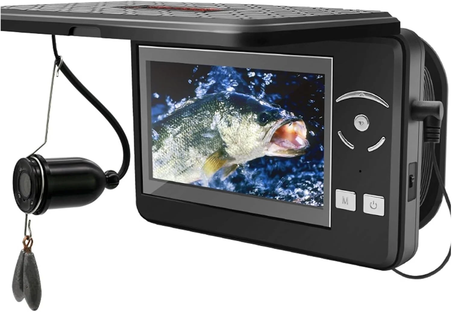 دوربین زیر آب، دوربین ماهیگیری زیر آب ضد آب با صفحه نمایش 4.3 اینچی LCD برای ماهیگیری در دریاچه یخ زده، دریا و قایق