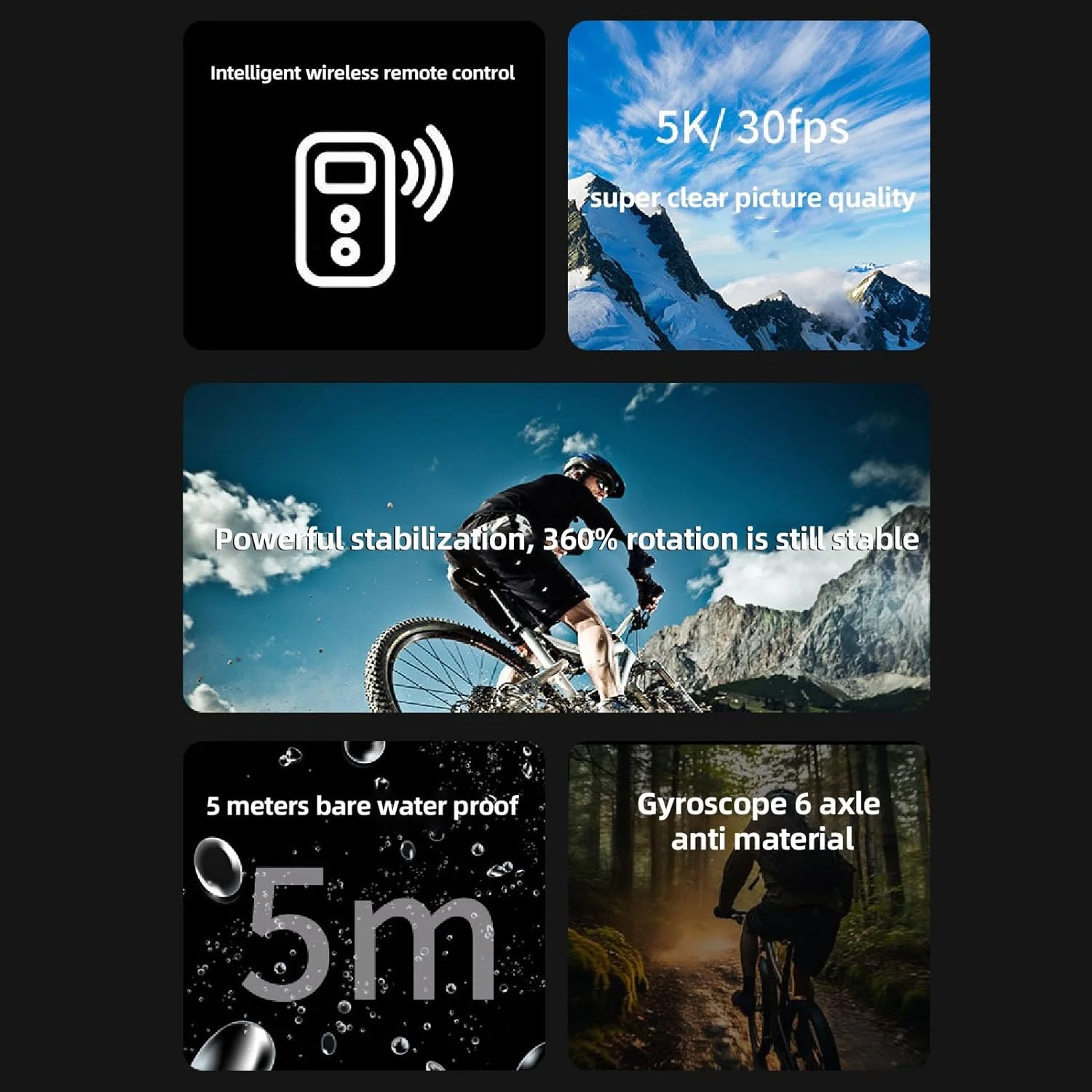 دوربین فیلمبرداری زیر آب 5K، دوربین ورزشی و اکشن ضد آب Ultra HD 20 مگاپیکسلی با کنترل از راه دور، دوربین دیجیتال 2 اینچی زیر آب برای غواصی، موج سواری، رفتینگ دوربین فیلمبرداری زیر آب 5K، دوربین ورزشی و اکشن ضد آب Ultra HD 20 مگاپیکسلی با کنترل از راه دور، دوربین دیجیتال 2 اینچی زیر آب برای غواصی، موج سواری، رفتینگ