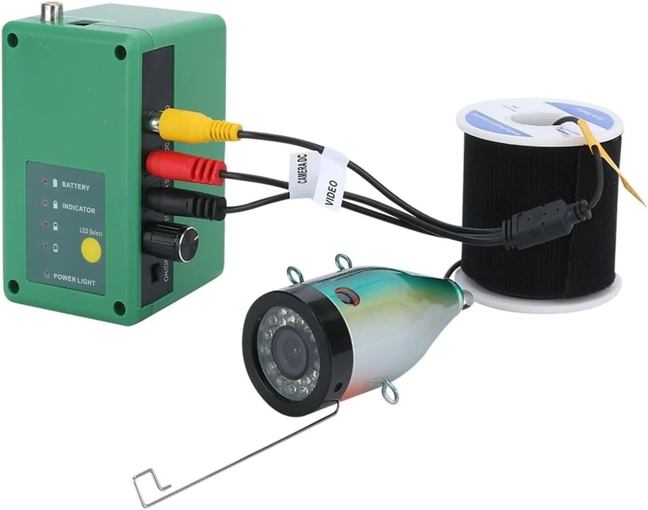 دوربین زیر آب، دوربین ماهی یاب IPS 7 اینچی با 15 LED سفید + 15 LED مادون قرمز 1080P با کابل 15 متری برای ماهیگیری در یخ (15 متر)