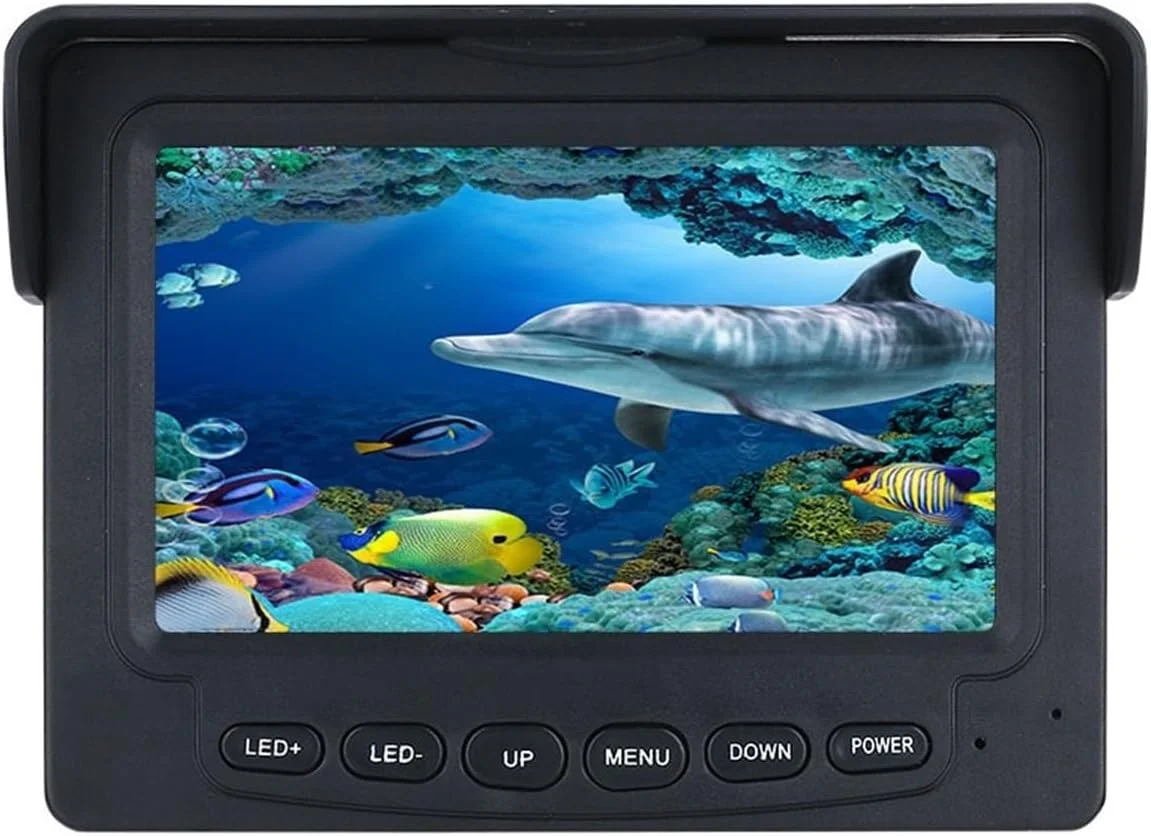 دوربین زیر آب، 15 متری 4.3 اینچی 1000tvl کیت دوربین فیلمبرداری ماهیگیری زیر آب 12 عدد چراغ LED IR، دوربین ماهی یاب دریاچه زیر آب