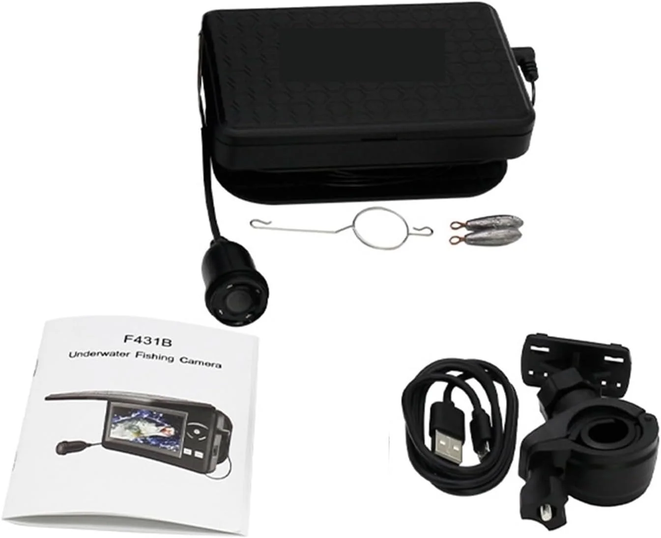 دوربین زیرآبی، دوربین قابل حمل ماهیگیری زیرآبی ضد آب 720P با صفحه نمایش LCD 4.3 اینچی برای ماهیگیری در یخ، دریا و قایق