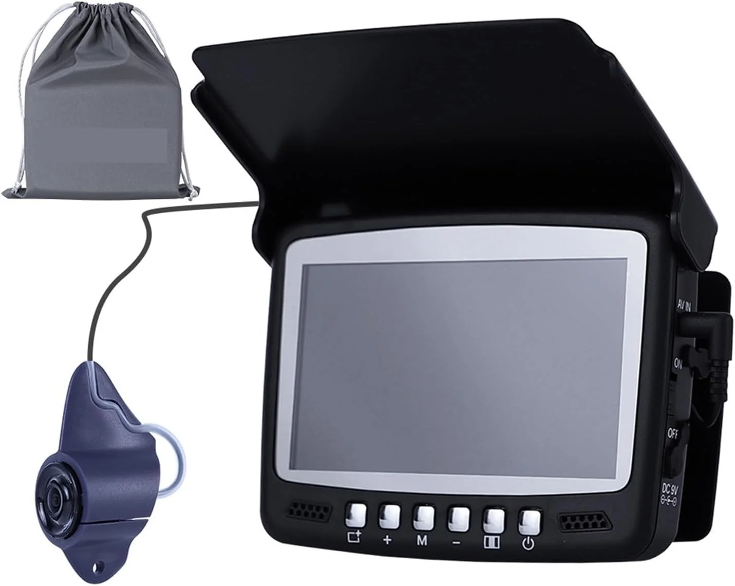 دوربین زیر آب، ماهی یاب مانیتور IPS 4.3 اینچی HD 1000 خطی برای ماهیگیران، دوربین ماهیگیری روی یخ با 8 چراغ مادون قرمز با قابلیت روشن/خاموش