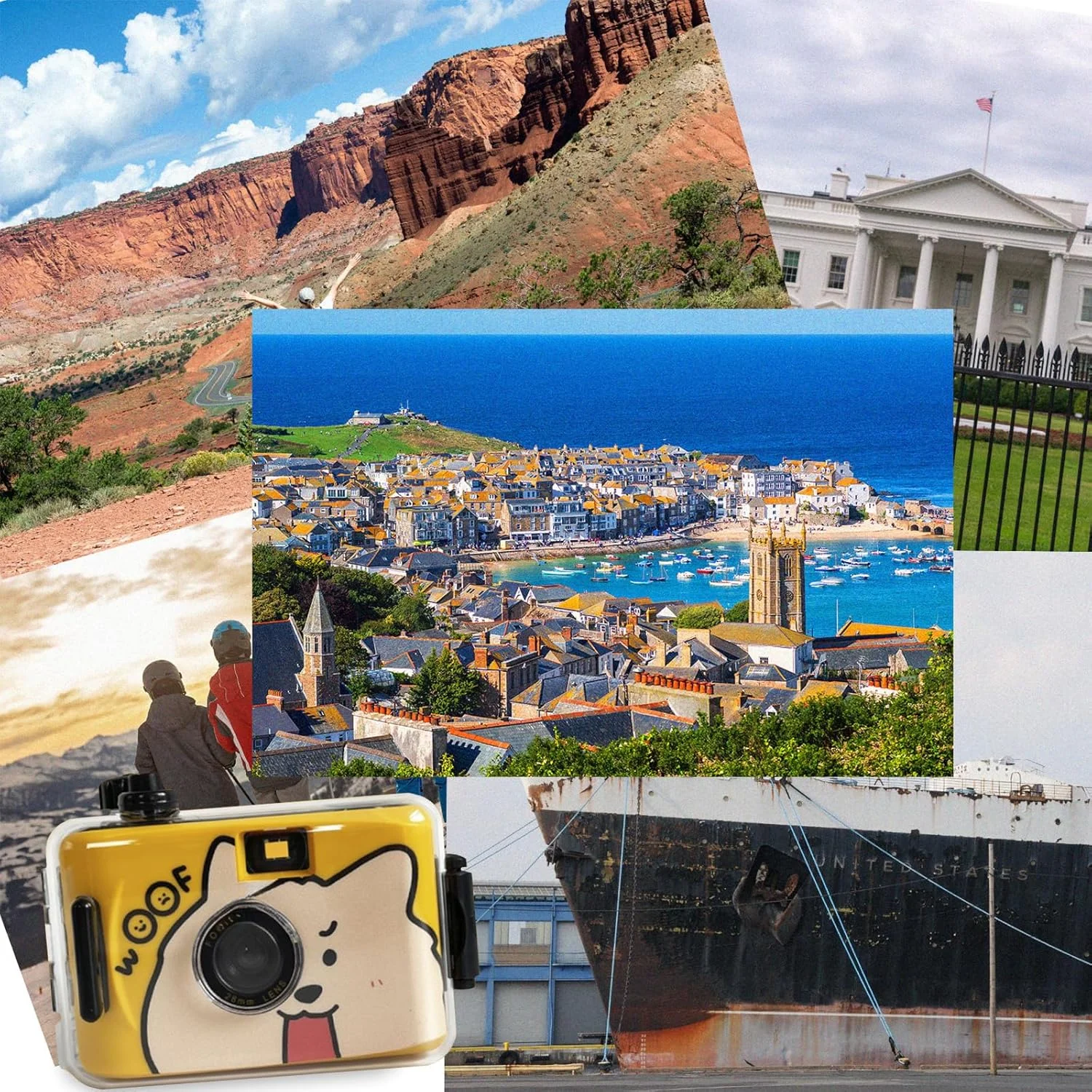 دوربین یکبار مصرف ضد آب 35 میلی متری با طرح سگ - دوربین فیلمبرداری زیر آب برای ساحل، غواصی، شنا و تعطیلات تابستانی - 18 نوردهی، بدون فلاش، طراحی بادوام برای نوجوانان و بزرگسالان